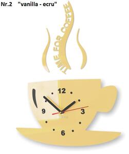 Zidni sat "Vrijeme je za kavu" Žuta boja