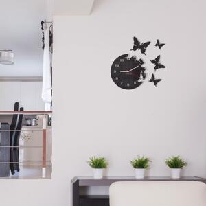 Samoljepljivi zidni sat s motivom leptira Ogledalo
