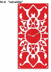 Moderan zidni sat s ornamentom Crvena