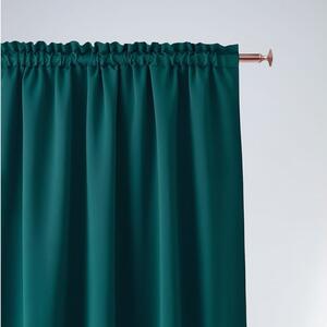 Smaragdno zeleni zastor s trakom za nabore 140 x 260 cm