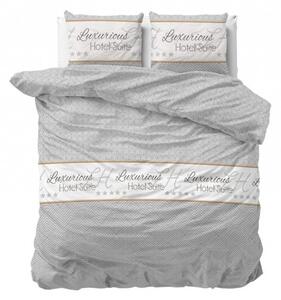 Luksuzna siva posteljina s finim uzorkom 200 x 220 cm