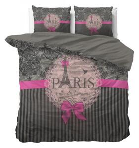 Unikatna siva pamučna posteljina PARIS 200 x 220 cm