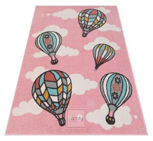 Dječji tepih s balonima pastelno ružičaste boje Širina: 120 cm | Duljina: 160 cm