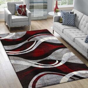 Originalni tepih sa apstraktnim uzorkom u crveno-sivoj boji Širina: 80 cm | Duljina: 150 cm