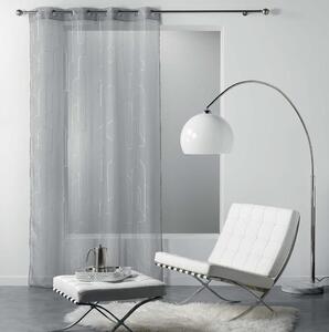 Moderna svijetlo siva prozračna zavjesa sa srebrnim motivom 140 x 240 cm
