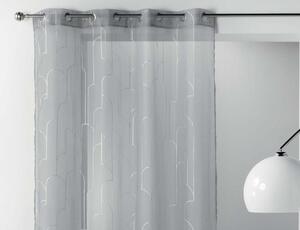 Moderna svijetlo siva prozračna zavjesa sa srebrnim motivom 140 x 240 cm