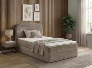 Tapecirani boxspring krevet FORENA 90x200 cm bež boje Madrac: Bonell opružni madrac