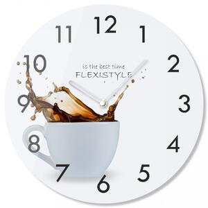 Okrugli kuhinjski sat sa printom kave