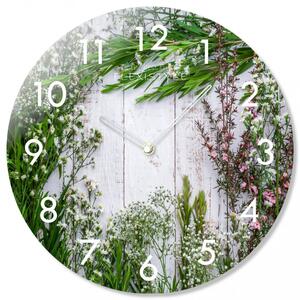 Okrugli stakleni sat sa začinskim biljem, 30 cm