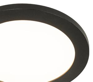 Moderna stropna svjetiljka crna 22,5 cm uklj. LED IP44 - Steve