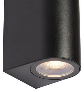 Moderna vanjska zidna svjetiljka crna plastična ovalna 2 svjetla - Baleno