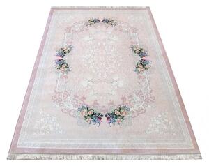 Ružičasti protuklizni tepih, suptilni cvjetni uzorak Širina: 80 cm | Duljina: 150 cm