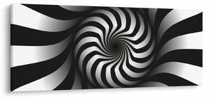 Apstraktna slika crno-bijele spirale (120x50 cm)