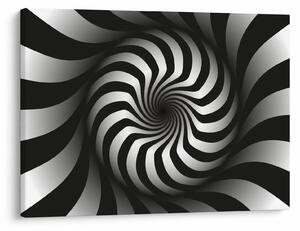 Apstraktna slika crno-bijele spirale (70x50 cm)