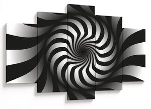 Apstraktna slika crno-bijele spirale (150x105 cm)