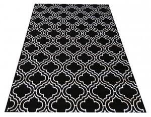 Kvalitetni crni skandinavski tepih s bijelim uzorkom Širina: 80 cm | Duljina: 150 cm