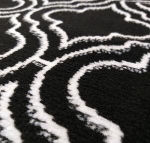 Kvalitetni crni skandinavski tepih s bijelim uzorkom Širina: 200 cm | Duljina: 290 cm