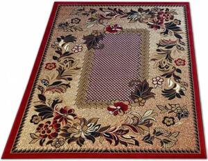 Crveno-smeđi tepih s cvjetnim motivom Širina: 120 cm | Duljina: 170 cm