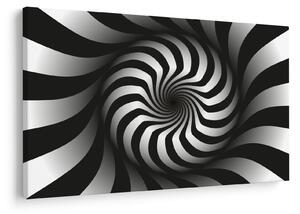 Apstraktna slika crno-bijele spirale (90x60 cm)