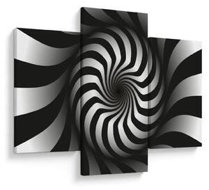 Apstraktna slika crno-bijele spirale (90x60 cm)