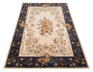 Kvalitetni krem plavi tepih s motivom cvijeća Širina: 120 cm | Duljina: 170 cm