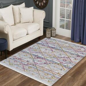 Luksuzni tepih krem i bijele boje s raznobojnim uzorkom Širina: 80 cm | Duljina: 150 cm