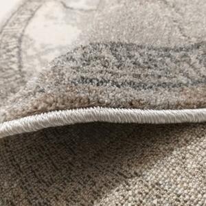 Okrugli sivi tepih s uzorkom mandale Širina: 200 cm | Duljina: 200 cm