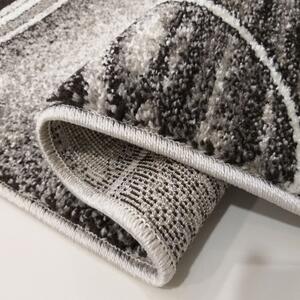 Moderni sivo-smeđi tepih s apstraktnim uzorkom krugova Širina: 80 cm | Duljina: 150 cm