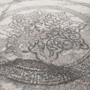 Okrugli sivi tepih s uzorkom mandale Širina: 100 cm | Duljina: 100 cm