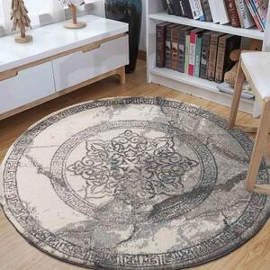 Okrugli sivi tepih s uzorkom mandale Širina: 80 cm | Duljina: 80 cm