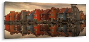 Slika živopisnih kuća (120x50 cm)