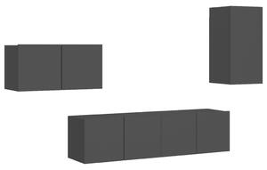 VidaXL 4-dijelni set TV ormarića crni od iverice