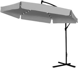 JAKS Vrtni suncobran sivi LED