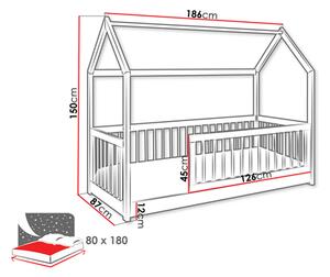 Zondo.hr Dječji krevet 80 cm Godna (bijela) (s podnicom). 1103313