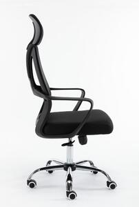 Okretna uredska stolica, Nigel, tkanina, 68x127x52 cm, crna