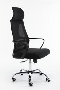 Okretna uredska stolica, Nigel, tkanina, 68x127x52 cm, crna