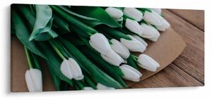 Slika buketa bijelih tulipana (120x50 cm)