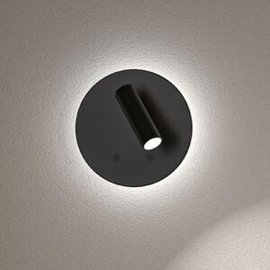 Paulmann Kiora LED punjiva zidna svjetiljka, crna, visina 20 cm, dimabilna, prigušiva, Crno, Dnevni boravak/blagovaonica, Metal, Zid okrugli