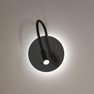 Paulmann Miora LED punjiva zidna svjetiljka, crna, fleksibilna ruka, prigušivač, prigušiva, Crno, Dnevni boravak/blagovaonica, Metal, Zid okrugli