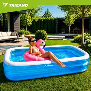 Trizand dječji napuhavajući bazen 262 x 175 x 50 cm – veliki pravokutni obiteljski bazen, 700 L