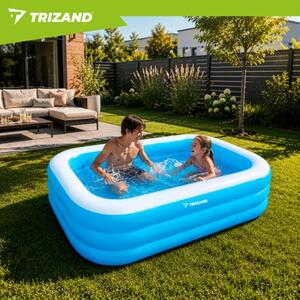 Trizand dječji napuhavajući bazen 185 x 130 x 50 cm – pravokutni obiteljski bazen, 350 L
