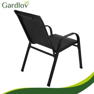 Gardlov set vrtnih stolica – 4 crne stolice za vrt, terasu i balkon, nosivost 150 kg