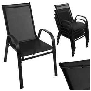 Gardlov set vrtnih stolica – 4 crne stolice za vrt, terasu i balkon, nosivost 150 kg