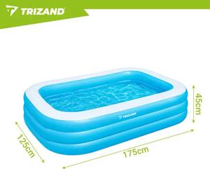 Trizand dječji napuhavajući bazen 185 x 130 x 50 cm – pravokutni obiteljski bazen, 350 L