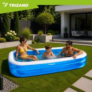 Trizand dječji napuhavajući bazen 262 x 175 x 50 cm – veliki pravokutni obiteljski bazen, 700 L