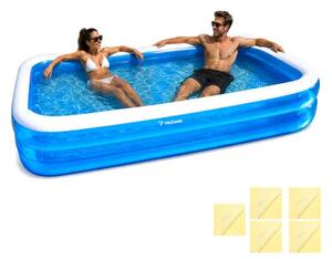 Trizand dječji napuhavajući bazen 262 x 175 x 50 cm – veliki pravokutni obiteljski bazen, 700 L