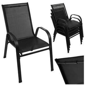 Gardlov set vrtnih stolica – 4 crne stolice za vrt, terasu i balkon, nosivost 150 kg