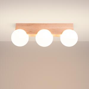 Stropna lampa BULBO 3 prirodno drvo