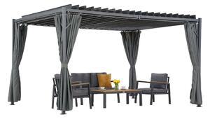 Antracit Tasos pergola za terasu 3x6m sa zavjesama Garden Point