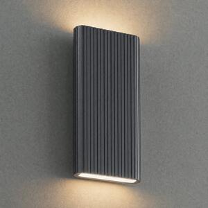 Lucande Raija vanjska zidna LED svjetiljka, antracit, visina 40 cm, CCT, Sivo, Aluminij